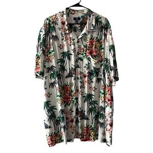 George Hawaiian print button up